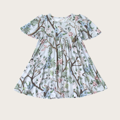 Peony Chinoiserie Flutter Dress