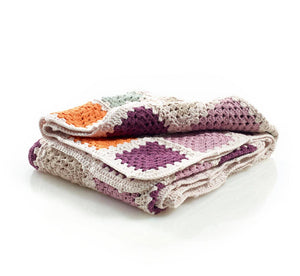 Purple Organic Granny Square Blanket