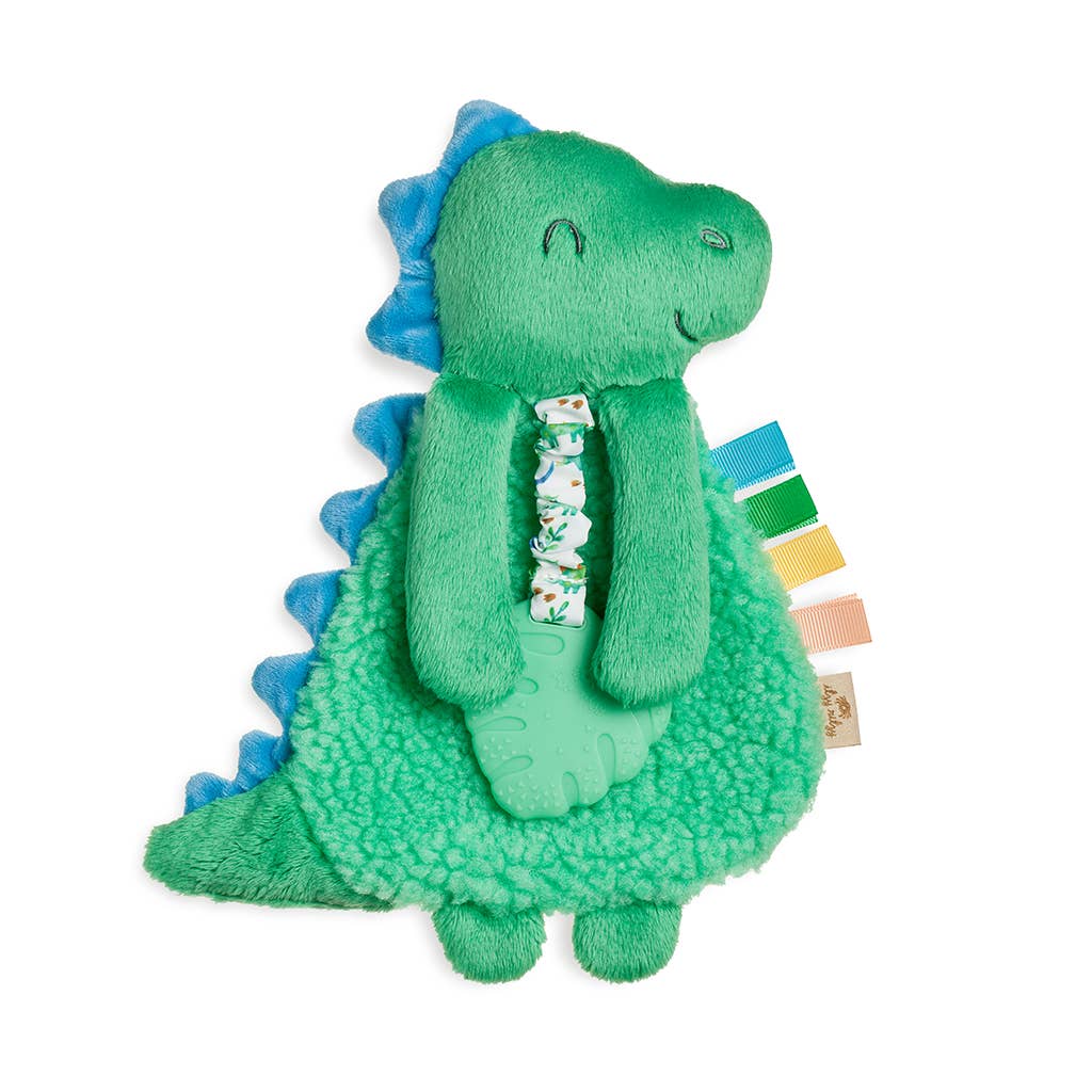 Green Dino Plush with Silicone Teether Toy