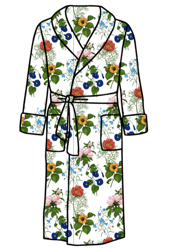 Bright Garden Floral Bamboo Adult Robe