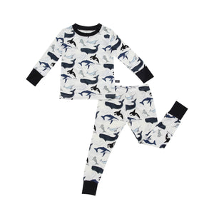 Watercolor Whales Bamboo Two-Piece Pajamas
