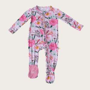 Harlow Carr Rose Zippered Footie