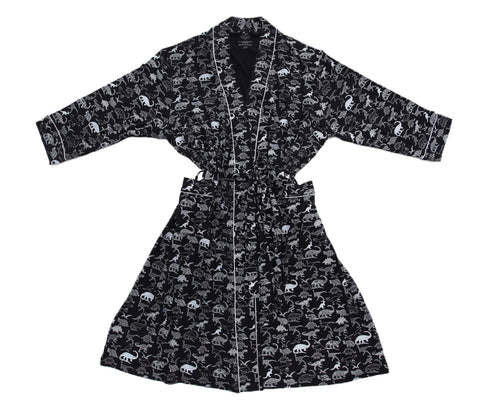 Midnight Dino Bamboo Mom Robe