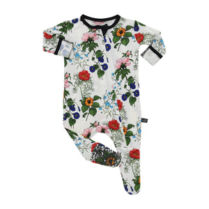 Bright Garden Floral Bamboo Footed Sleeper