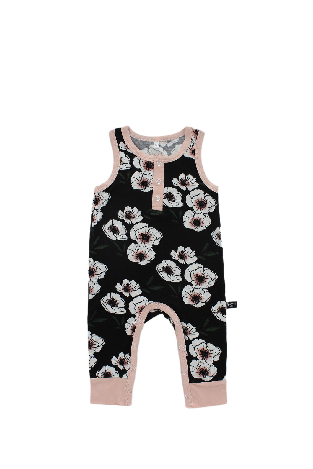 Midnight Magnolia  Bamboo Tank Romper