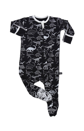 Midnight Dino Bamboo Footed Sleeper