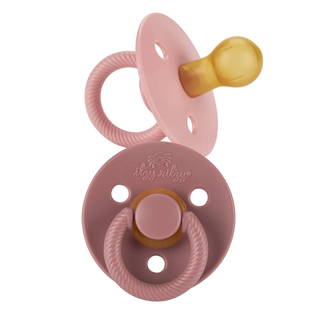 Pink Natural Rubber Pacifier Sets